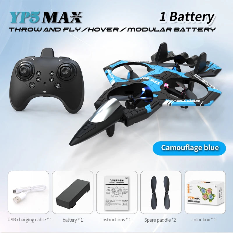 2025 New YP3 Foam Aircraft Remote Control Four Axle Fighter Wrestle Resistant Aerial Stunt Children Model Airplane Gift