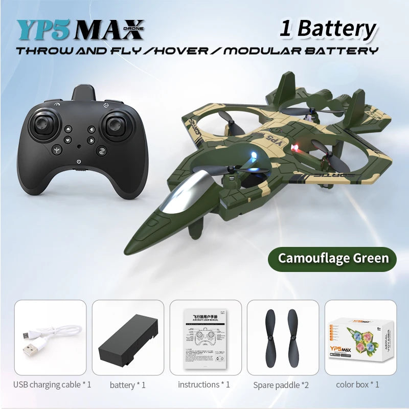 2025 New YP3 Foam Aircraft Remote Control Four Axle Fighter Wrestle Resistant Aerial Stunt Children Model Airplane Gift